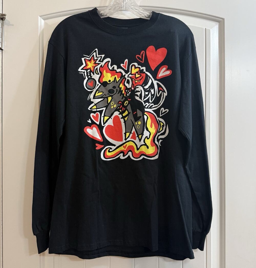 Limited Edition Official Helluva Boss Blitzo Long Sleeve Black Shirt Size Medium